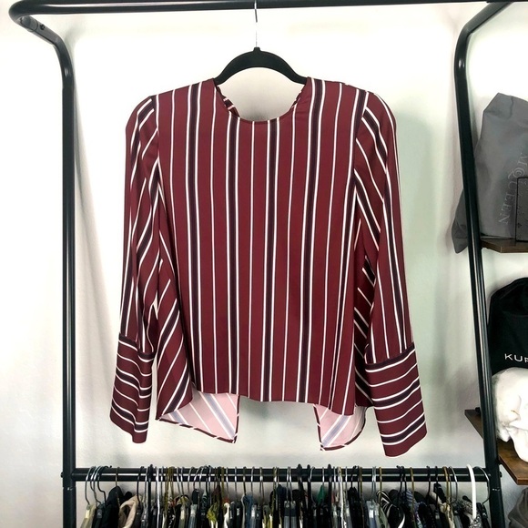 Antonio Melani Striped Split Back Blouse - Picture 1 of 7